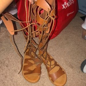 Brand new rouge tan gladiator sandals